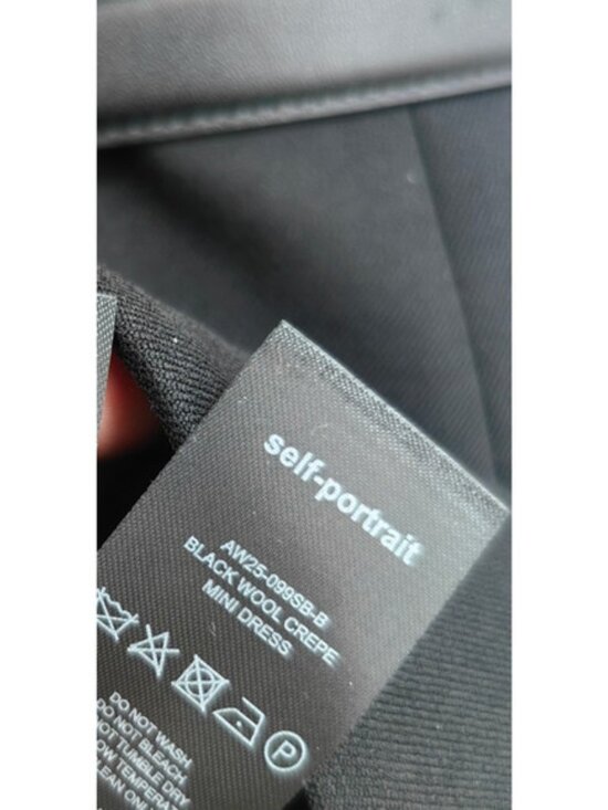 Self-Portrait Black Wool Crepe Mini Dress - Picture 11 of 11